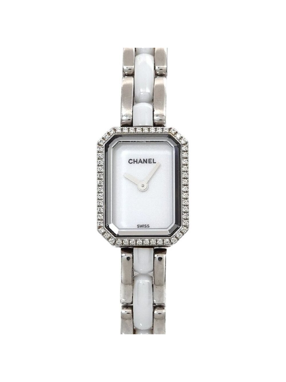 Chanel Premiere Watch Diamond Bezel White Ceramic Quartz